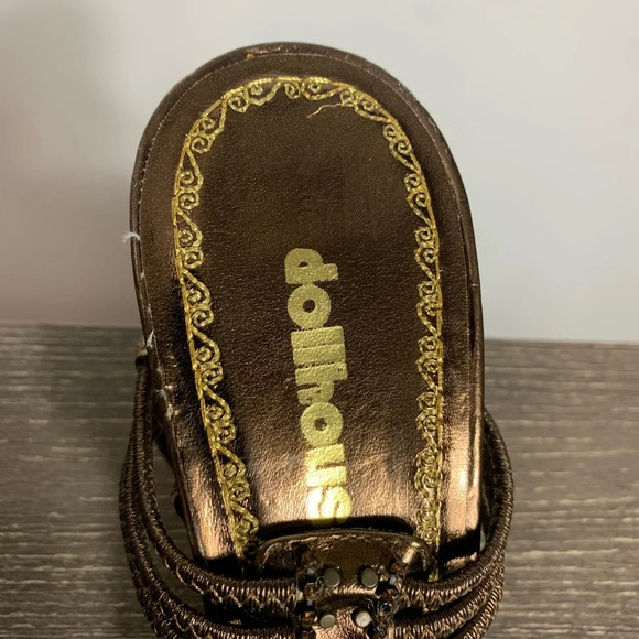 Dollhouse Womens Strappy Jewelled Heeled Sandals Sz 8 Boho Whimsy Fairycore FLAW - Picture 13 of 16